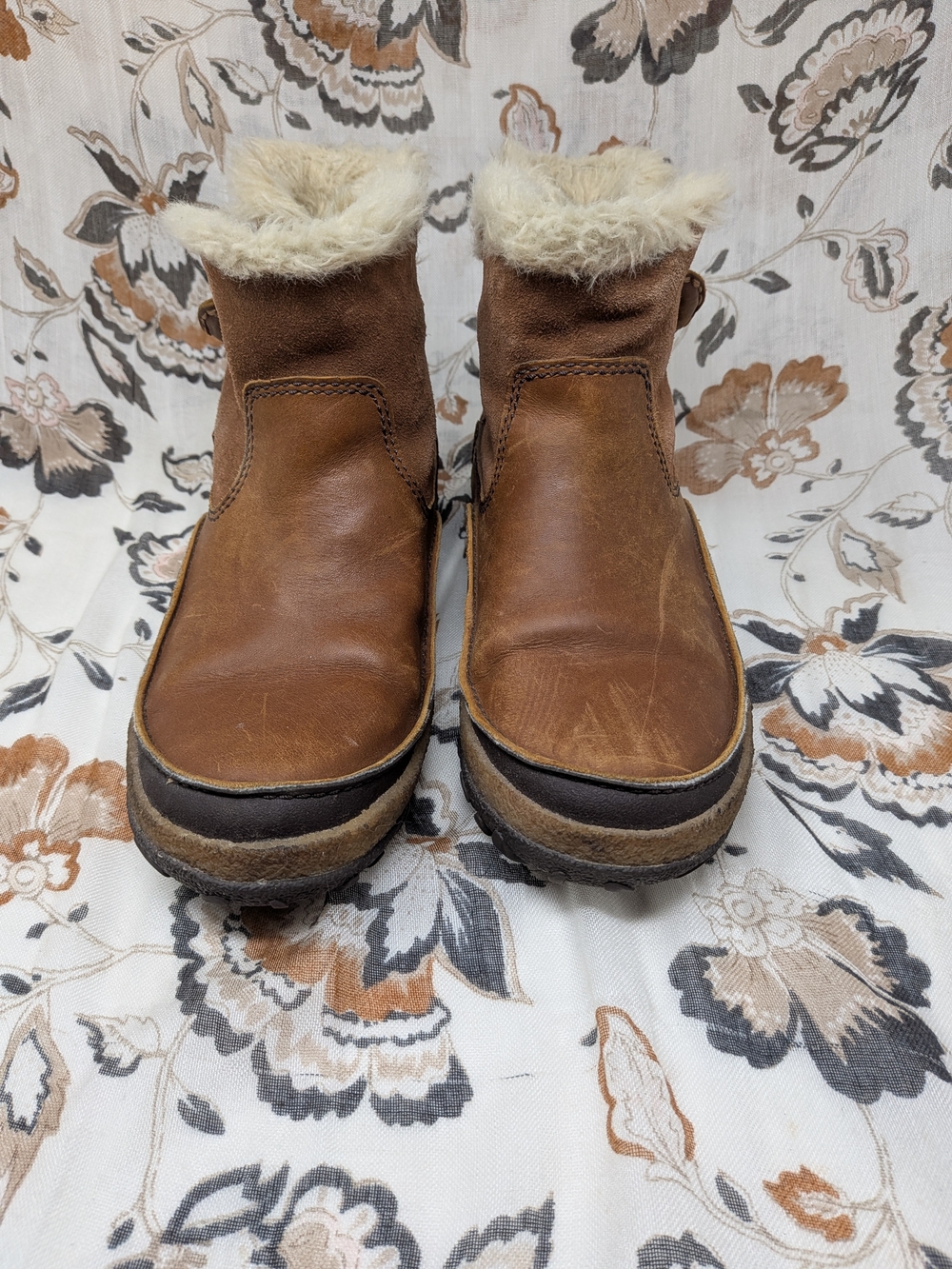 Merrell Womens Haven Pull Leather Shearling Winter Ankle Boots Size 8 Brown